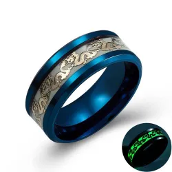 Luminous dragon - stainless steel ring