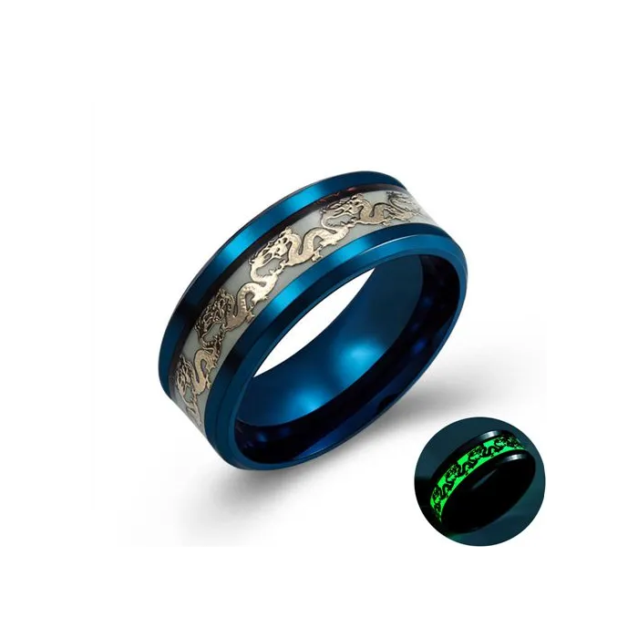 Luminous dragon - stainless steel ring