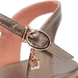 Genuine leather flat sandals