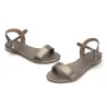 Genuine leather flat sandals