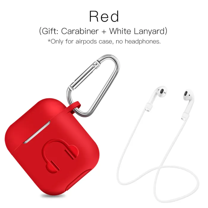 Soft silicone earphone case for Apple AirPods with hook
