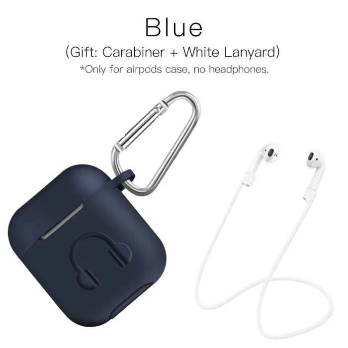 Soft silicone earphone case for Apple AirPods with hook