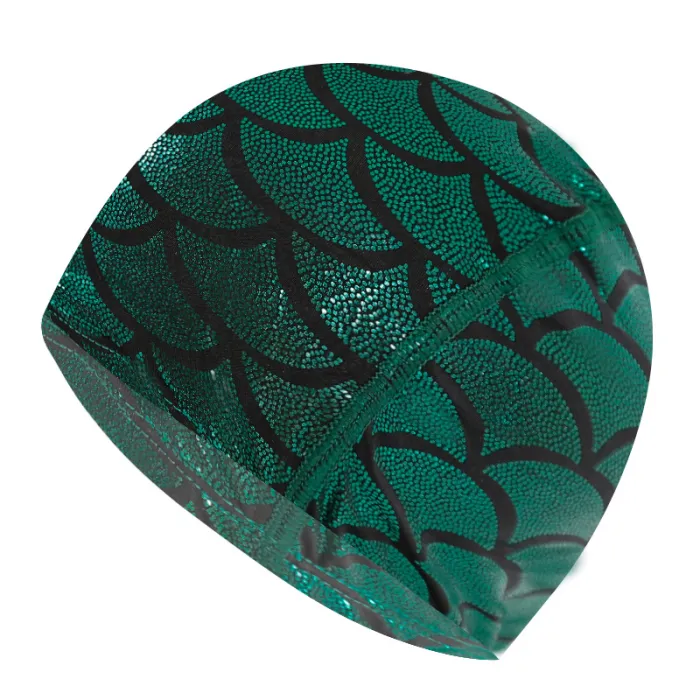 Nylon swimming cap with mermaid pattern - unisex