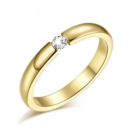 Elegant ring with crystal - stainless steel