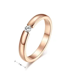 Elegant ring with crystal - stainless steel
