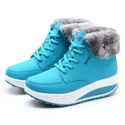 Winter ankle boots - fur - wedge sole