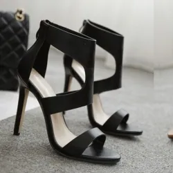 Elegant high heels - pumps with zipperHigh heels