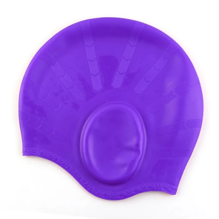 Silicone swimming cap - long hair & ears protection
