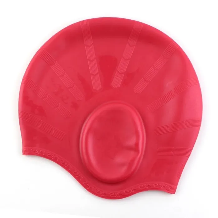 Silicone swimming cap - long hair & ears protection