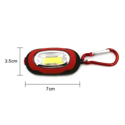 Mini COB LED 3-modes flashlight with karabiner