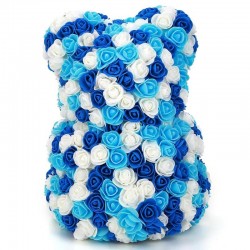 Infinity colorful rose flower teddy bear 40 cmValentine's day