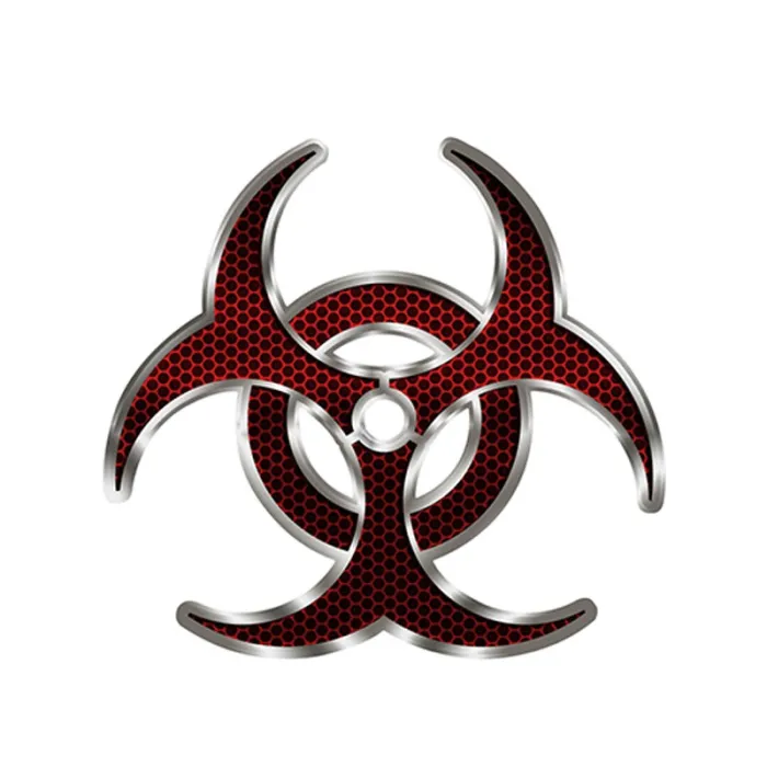 Biohazard red hex - vinyl car sticker 12 * 12cm