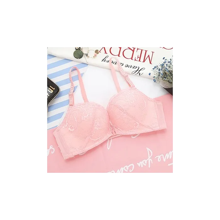 Floral bra - front closure - push up - wireless