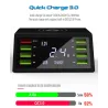 USB 60W LED display - multi-port wireless charger - quick charge 3.0Chargers
