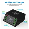USB 60W LED display - multi-port wireless charger - quick charge 3.0Chargers