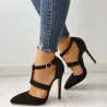 Elegant high heel pumps with buckle