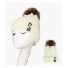 Warm winter wool hat with pom pom