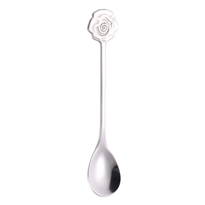 Heart & flower shape stainless steel spoon for tea & desserts