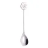 Heart & flower shape stainless steel spoon for tea & desserts