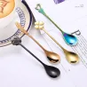 Heart & flower shape stainless steel spoon for tea & desserts