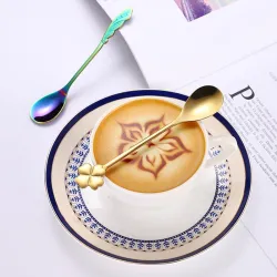 Heart & flower shape stainless steel spoon for tea & desserts