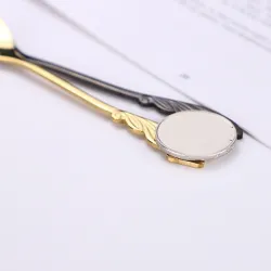 Heart & flower shape stainless steel spoon for tea & desserts