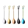 Heart & flower shape stainless steel spoon for tea & desserts