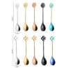 Heart & flower shape stainless steel spoon for tea & desserts