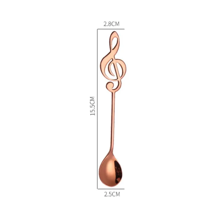 Decorative spoon with music note for tea & coffee & desserts - stainless steel