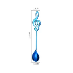 Decorative spoon with music note for tea & coffee & desserts - stainless steel