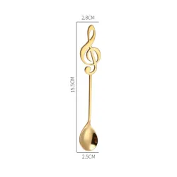 Decorative spoon with music note for tea & coffee & desserts - stainless steel