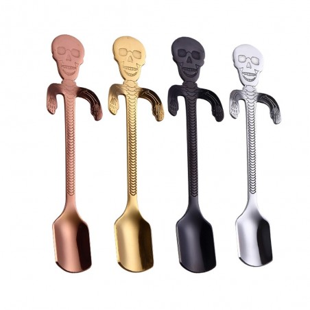 Stainless steel spoon with skull
