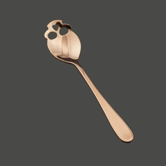 Skull shaped stainless steel spoon for tea & coffee & desserts