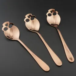 Skull shaped stainless steel spoon for tea & coffee & desserts