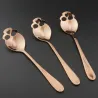 Skull shaped stainless steel spoon for tea & coffee & desserts