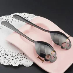Skull shaped stainless steel spoon for tea & coffee & desserts