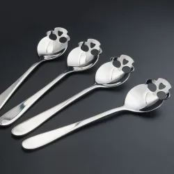 Skull shaped stainless steel spoon for tea & coffee & desserts