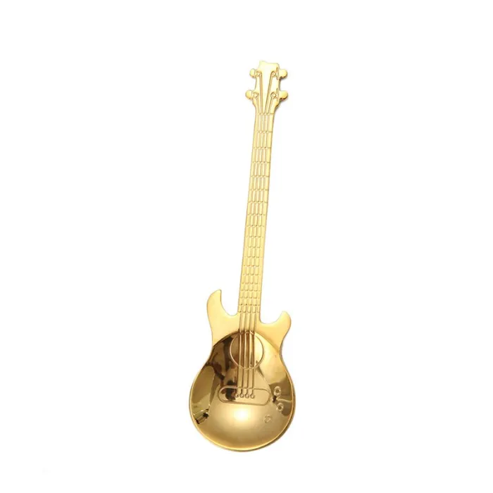 Stainless steel teaspoon with guitar for tea & coffee & desserts