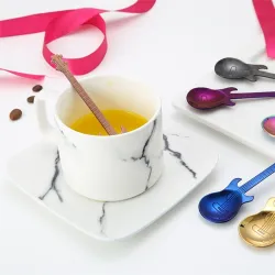 Stainless steel teaspoon with guitar for tea & coffee & desserts