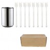 Stainless steel cocktail forks with a storage cup 9 pieces set