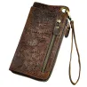 Dragon design - multifunction leather wallet with strap & zipperWallets