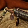 Dragon design - multifunction leather wallet with strap & zipperWallets
