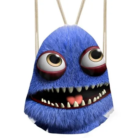 3D smiley monster - backpack with drawstrings