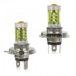 80W - H1 H3 H4 H7 H8 9005 9004 / 4300K LED 2835 - 12V bulb - yellow fog lights - head lights - 2 piecesH3