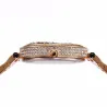 Luxury gold quartz watch with diamonds & leopard
