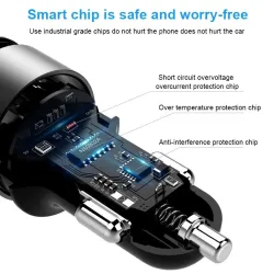 Universal 3.6A dual USB car charger with LED displayInterior accessories