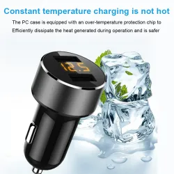Universal 3.6A dual USB car charger with LED displayInterior accessories