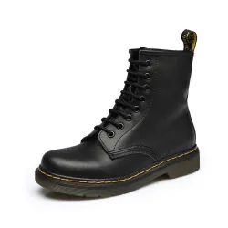 Genuine leather - women's boots - rubber sole - autumn - winter