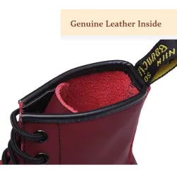 Genuine leather - women's boots - rubber sole - autumn - winter