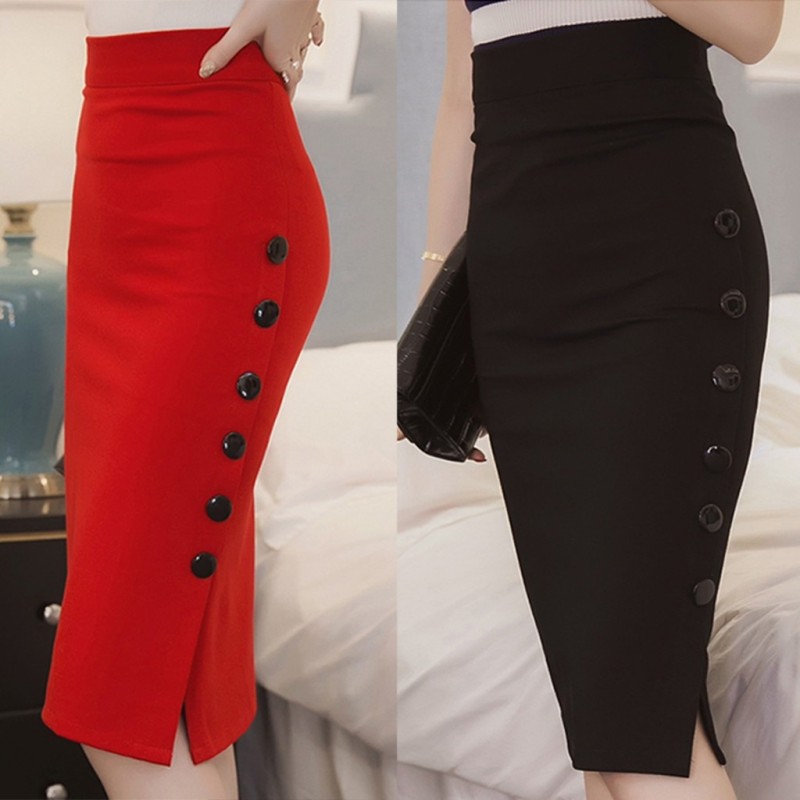 Casual pencil skirt with buttons - high waistedDresses Casual pencil skirt with buttons - high waistedDresses